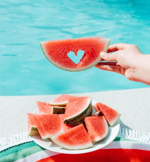 sliced watermelon on white paper